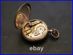 Beautiful 1800's Swiss 935 Silver Case Pocket Watch Engraved Back