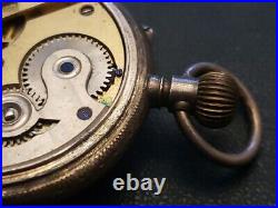 Beautiful 1800's Swiss 935 Silver Case Pocket Watch Engraved Back