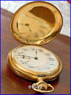Beautiful 1903 Waltham Royal 14k Solid Gold 16S 17J Hunting case hand engraved