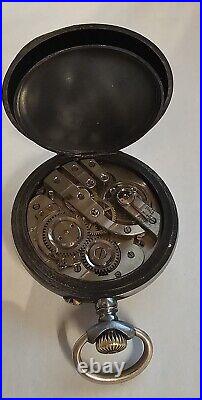 Beautiful Antique Swiss pocket watch 39 mm double half hunter case