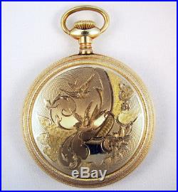 Beautiful Engraved Gold Filled 16 Size Pocket Watch Case