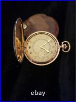 Beautiful Favor Gold Filled Hunting Case Pocket Watch Size 16 Working Condition