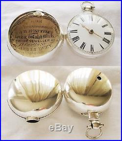 Beautiful verge fusee Pocket watch pair case George Cornell Maidstone year 1871