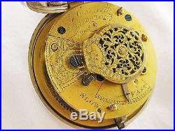 Beautiful verge fusee Pocket watch pair case George Cornell Maidstone year 1871