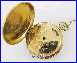 Breguet Gold Pocket Hunters Case Pocket Watch, Key Wind and Set