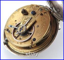 C1876 R. Marnoch, Kintore, Scotland Pair Cased Sterling Silver Mens Pocket Watch
