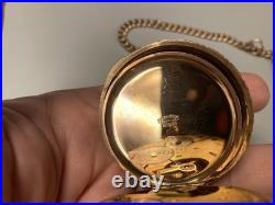 C1894 Waltham Pocket WATCH KEYSTONE Fancy Bird CASE 16s GOLD FILLED With Fob