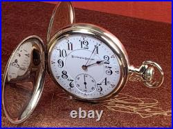 C1908 BURLINGTON ILLINOIS 19 JEWEL HUNTER CASE POCKET WATCH Keeps Time 16SIZE