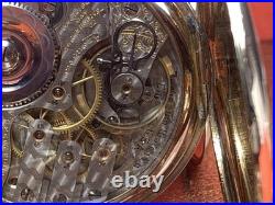 C1908 BURLINGTON ILLINOIS 19 JEWEL HUNTER CASE POCKET WATCH Keeps Time 16SIZE