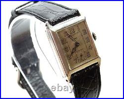 CYMA Retro Art Deco Tank-Styled Watch, Rare 900 Silver Case, Original Velvet Box