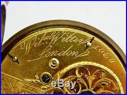 C. 1735 Rare London Calendar Date Verge Fusee Silver Pair Case Large Pocket Watch