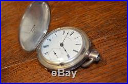 C. 1867 PS Bartlett Pocket watch key Full hunter silver case running