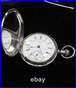 C. 1889 American Waltham Appleton Tracy Pocket Watch Coin Silver Hunter Case 18s
