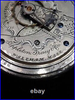 C. 1889 American Waltham Appleton Tracy Pocket Watch Coin Silver Hunter Case 18s