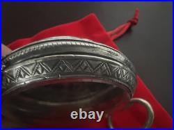 Case Pocket Watch Silver 800 Solid Locomotive Ligne Droite Vintage