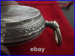 Case Pocket Watch Silver 800 Solid Locomotive Ligne Droite Vintage