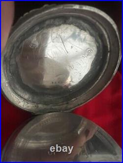 Case Pocket Watch Silver 800 Solid Locomotive Ligne Droite Vintage