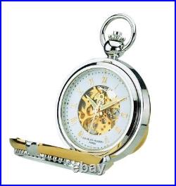 Charles Hubert 3846 Two-Tone Mechanical Picture Frame Pocket Watch