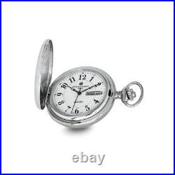 Charles Hubert Stainless Hunter Case withLion Crest Pocket Watch