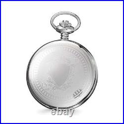 Charles Hubert Stainless Steel Black Dial Pocket Watch