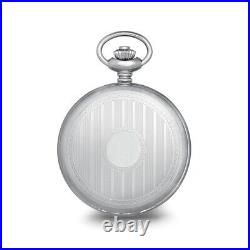 Charles Hubert Stainless Striped Case withEngraving Area Pocket Watch