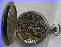 Chronograph Pocket watch open face nickel chromiun case 50 mm. In diameter