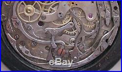 Chronograph Rattrapante Pocket Watch open face gun case 54,5 mm. To restore