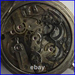 Chronograph Rattrapante pocket watch open face nickel chromiun case