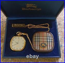 Citizen Burberrys Quartz Pocket Watch October 1995 4631 with Case