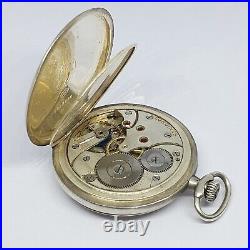 Classic LONGINES Half Hunter Pocket Watch With Silver Case. 1013 -WORKING