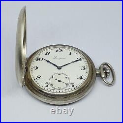 Classic LONGINES Half Hunter Pocket Watch With Silver Case. 1013 -WORKING