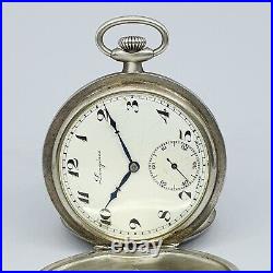 Classic LONGINES Half Hunter Pocket Watch With Silver Case. 1013 -WORKING