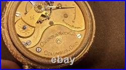 Columbus Watch Co. 18S Stem Set G/F Case Pocket Watch ca 1800s Antique