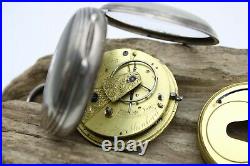 Crewkerne & Tiverton 94645 Mumford Fusee Pocket Watch Silver Case HP Gould (b3e)