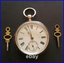 D Evans Fusee Barrel Key Wind Pocket Watch Sterling Silver Case No 11069 Working