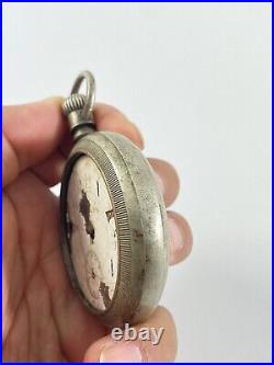 D. Hanlon Watch Co. Heat & Gold Swiss Movement Silverine Case Vtg Pocket Watch