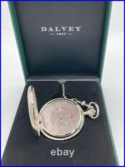 Dalvey Full Hunter Pocket Watch Grey/Rose Gold