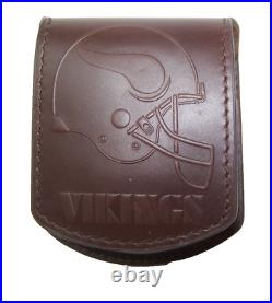 Danbury Mint Minnesota Vikings NFL Pocket Watch with Chain Pocket Leather Case New