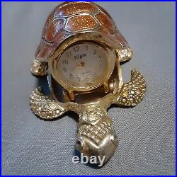 Decorated Turtle Case With Elgin Pocket Watch