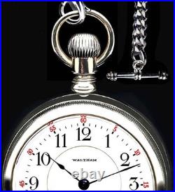 Display Case 21 Jewels 18 Size RR Pocket Watch Waltham 845. Working