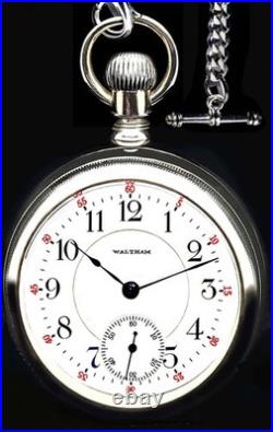 Display Case 21 Jewels 18 Size RR Pocket Watch Waltham 845. Working