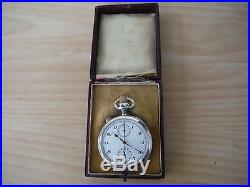 Double Chronograph Split Second Rattrapante Silver Case Pocket Watch -For Repair