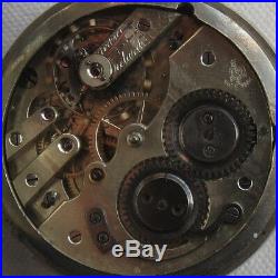 Double Date Pocket Watch open face nickel chromiun case enamel dial excellent