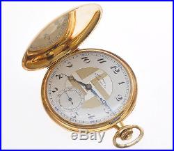 Dubied Chronometre 1930 Deco pocket watch hunting case 18k gold new old stock