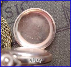 Dueber Engraved Pocket Watch Case Long Chain