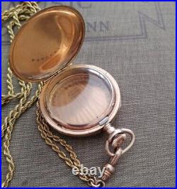 Dueber Engraved Pocket Watch Case Long Chain