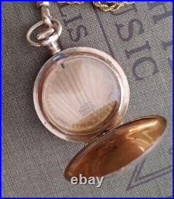 Dueber Engraved Pocket Watch Case Long Chain