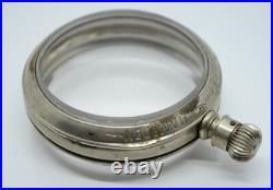 Dueber Hampden Pocket Watch Movement Dealer Display Case 16s 18s 45mm inside Vtg