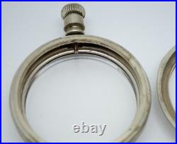 Dueber Hampden Pocket Watch Movement Dealer Display Case 16s 18s 45mm inside Vtg