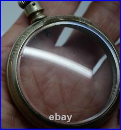 Dueber Hampden Pocket Watch Movement Dealer Display Case 16s 18s 45mm inside Vtg